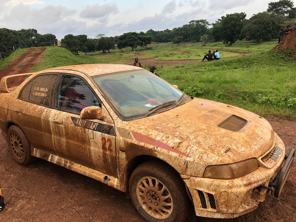 Bobo driving an Evo 4